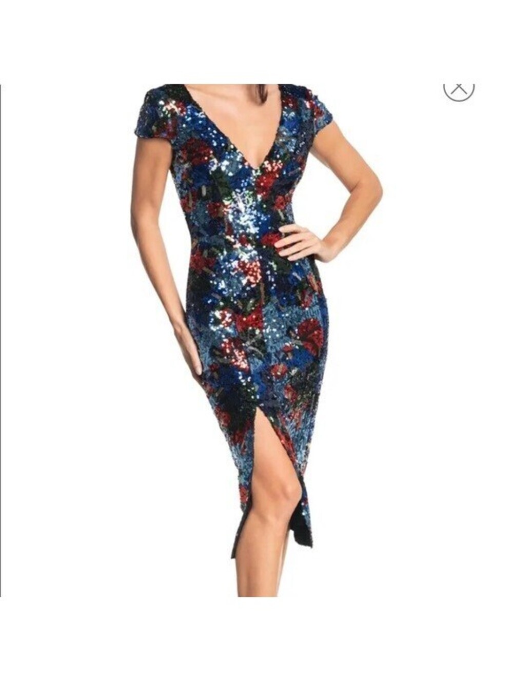 NWT, Dress the Population Elin Sequin Dress in Multi Size M #MD2579